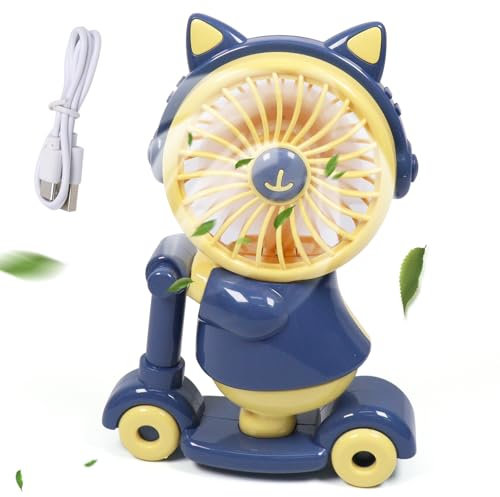 Mini Ventilatore Portatile, Piccolo Mini Fans, Ventilatore USB Ricaricabile, Design a Rullo, Funzione Temperamatite, 2 Velocità, Portatile, Silenzioso, Adatto per Viaggi, Ufficio E Uso Esterno