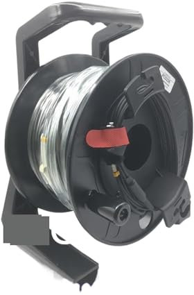 BASSFLY Carrete eléctrico, Tambor de Cable PCD235, portátil, móvil, for Fibra óptica, blindado, DVI, CPRI, señal de de Red, Rollo de Recogida de plástico, vacío(Default)
