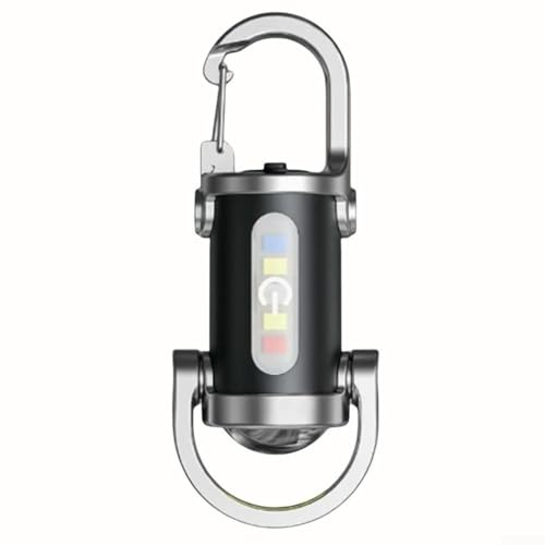 Besttoolifes Mini lampe de poche porte-clés étanche 1200 lm super lumineuse, compacte et portable avec fonction de chargement de téléphone (noir)