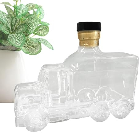 GkgWuxf Whiskey-Dekanter, halber LKW-Whiskey-Flasche, 375 ml, Küchen-Likörbehälter mit Stopfen für Brunch Bier Champagner Geburtstag Hochzeit Partys Zuhause Events
