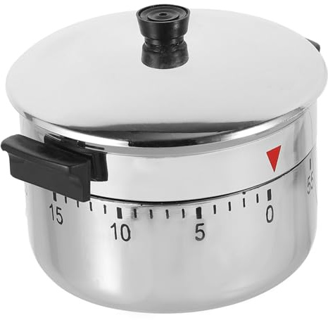 TOYZFRIENDY Minuteur Cuisine Mécanique Forme de Cocotte Minuterie de Cuisine sans Pile Compte à Rebours Facile pour Cuisson Pâtisserie et Œufs