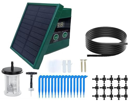 Homeponnew Solar-Powered Automatic Drip Irrigation Controller for Garden & Potted Plants – ABS Construction, 10 for M Hose, Built-in Timer, Eco-Friendly Watering