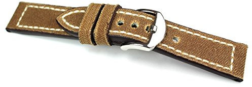 Sulla Herren Uhrenarmband Canvas & Leder 22mm