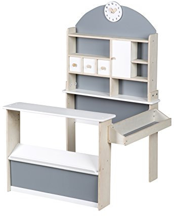 roba Kaufladen, Kinder Kaufmannsladen aus Holz, Verkaufsstand, 3 Jahre bis 10 Jahre, mit Theke und Seitentheke, Única