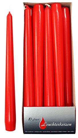Ebersbacher Kerzen Spitzkerzen rot, ca. 22 x 240 mm, 10 Stück/Pack