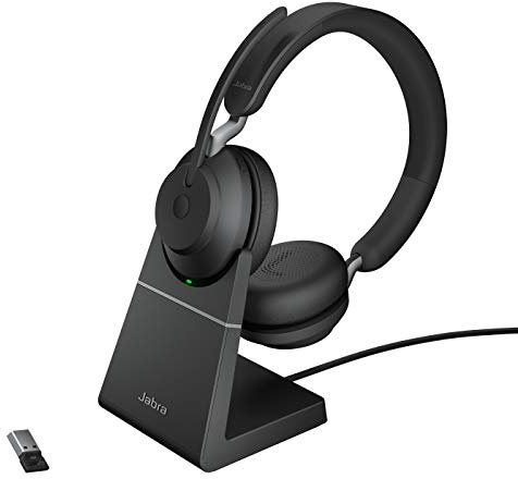 Jabra Evolve2 65 UC Stereo - Micro-Casque - avec Support de Chargement