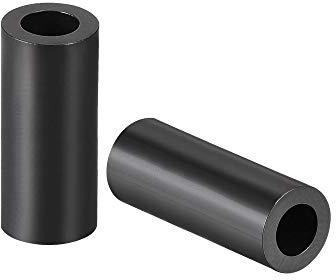 sourcing map 100 Stück Runde Nylon Distanzscheibe 4.2 mm Innendurchm. 7 mm Außendurchm. 20 mm Höhe für M4 Schrauben Schwarz