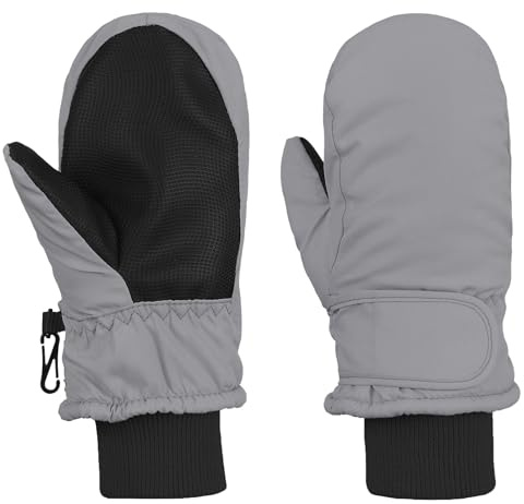American Trends Toddler Mittens Boys Snow Waterproof Ski Mitten Fleece Warm Winter Kids Gloves for Baby Boy Girl Grey S