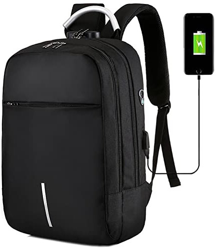 Mixroom Zaino porta PC Antifurto Nero per Computer Portatile Laptop Lavoro Borsa Notebook Fino 15 con Attacco USB e Foro Auricolare Z4