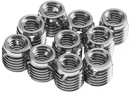 Insert fileté, 10 pièces 307 accessoires de réparation de vis d'insert fileté autotaraudeur en acier inoxydable(Inner M5*0.8 Outer M8*1.0: 7mm / 0.3in)