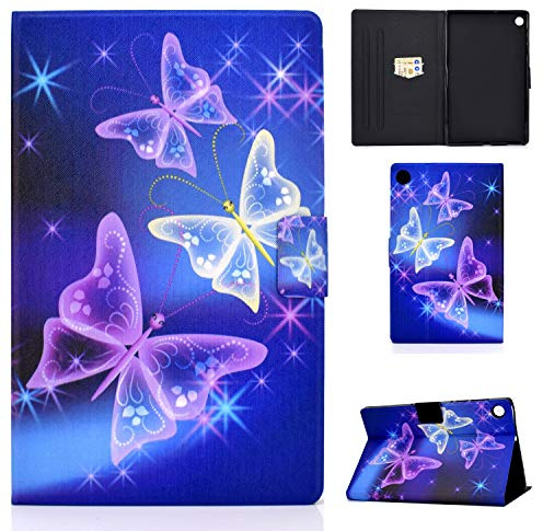 CXTcase Custodia per Samsung Galaxy Tab A8 2021 10.5 / SM-X200 / SM-X205, PU Intelligente Tablet Cover Samsung Galaxy Tab A8 2021, Tablet Custodia con Slot per Schede, Farfalla Viola