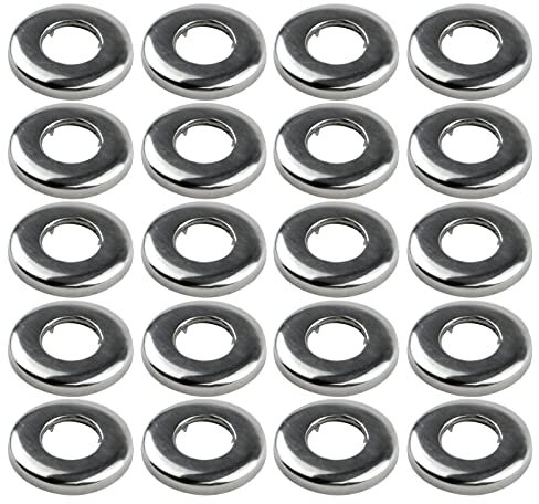 Tsnamay 20 Stück, 1,9 cm (3/4 Zoll), rund, verchromter Edelstahl, Rosetten für Küche und Bad, Wasserrohr-Wandabdeckungen (56 mm Außendurchmesser)