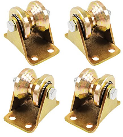 4 Stück V-Nut Seil Rollen für Wäscheleine Seilrolle Riemenscheibensystem Industriemaschinen Umgekehrte Rolltüren Umlenkrolle