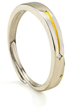 Whoiy Kristall Ringe, Verlobungsring 925 0.35Cm Sterling Silber Meteor Frauen Gold Kostenlos Graviert Pärchen Geschenke für Beide