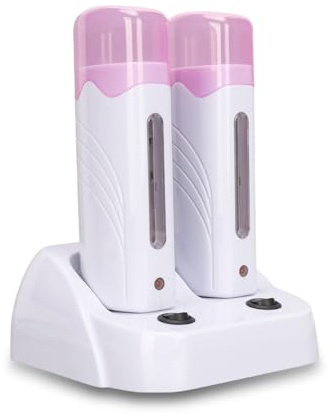Professionelle Doppelte Enthaarungsheizung Roll On Wax Warmer für Frauen - Elektrischer Wachswärmer mit 2 Temperaturstufen & Timer Wachspatronen Haarentfernung, Ideal Waxing zu Hause, warmer schonend