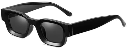 WDZAYXC Rechteckig Polarisiert Sonnenbrille Retro Quadratisch Rahmen Brillen für Damen Herren UV 400 Schutz