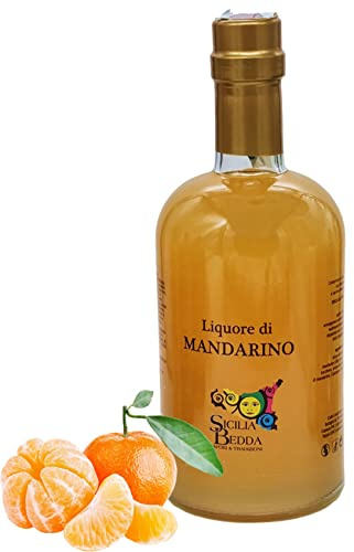 Sicilia Bedda - Liquori Siciliani Fruttati - Elegante Bottiglia 500 ML - (Mandarino)