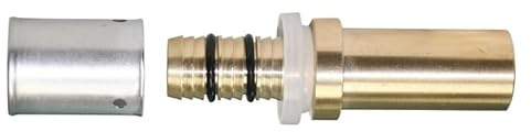 U Typ gerade Pressfittings Crimpfittings für MLCP Rohr Kunststoff auf Messing für Übergang zwischen Rohren (20mm Kunststoff x 22mm Messing)