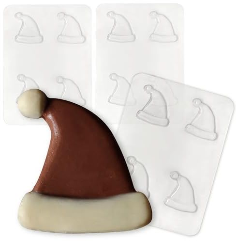 Santa's Hat Chocolate Moulds - 13g - Packs of 4 or 12 - Christmas Chocolate Gift (12 Moulds)