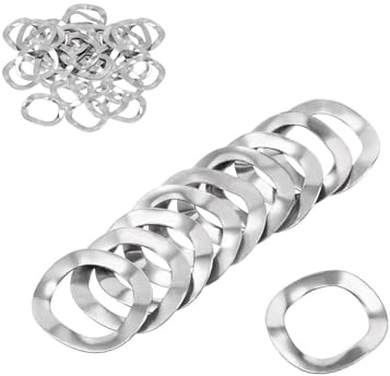 100 teiliges Wellen Unterlegscheiben Sortiment Set, M3/M4/M5/M6/M8/M10/M12 Gewellte Crinkle Federscheiben A2-Edelstahl Befestigung Scheiben für Schraubenbolzen(M8)