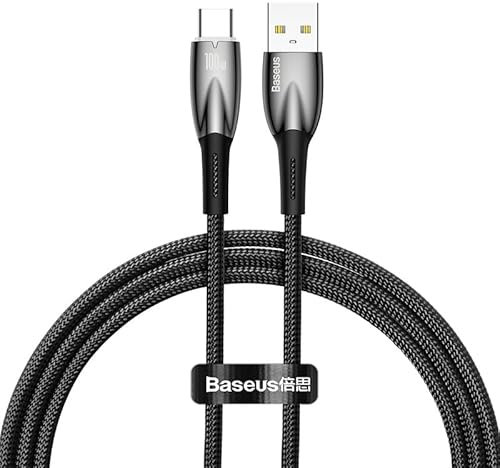 Baseus Glimmer Series - Cable de datos de carga rápida USB a tipo C (100 W - 1 m), color negro