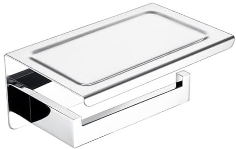 Chrom poliertes Badezimmer-Zubehör-Set, Wandhalterung, Badregal, Bademantel-Aufhänger, Toilettenpapierhalter, Handtuchhalter, Edelstahl, CS-Telefonhalter