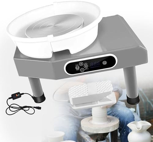 Electric Potter's Wheel,Pottery Molding Machine,Wheel Ceramic Machine,for Beginner with Foot Pedal and Clay Tools at Home School Pottery Studios,110V