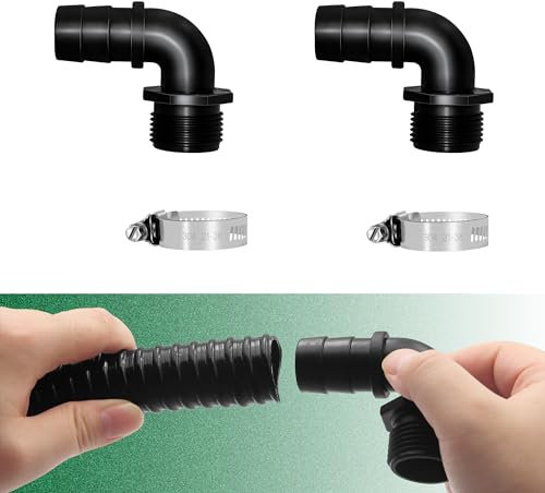 LONGRUNNEW Raccords de Tuyaux de Coude Egal 25mm, Connecteur De Tube Adaptateur De Tuyau En Pvc, Raccords De Tuyau Mâle 32 mm NPT x 25 mm, Pour Tuyau D'eau D'aquarium De Jardin - Ensemble De 4 Pces