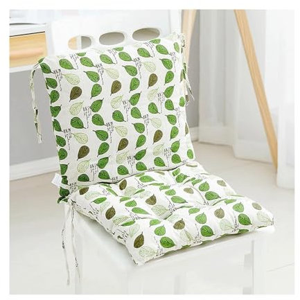 LYXLBX 1/2 Stück Stuhlkissen mit Rückenteil Sitz, Rückenkissen mit Bänder,Sessel Stuhl Pad für Gartenstuhl Hause Stuhlpolster Bequem Sitzauflage Küche Abnehmbarem Rückenlehne Auflage,T-1PCS