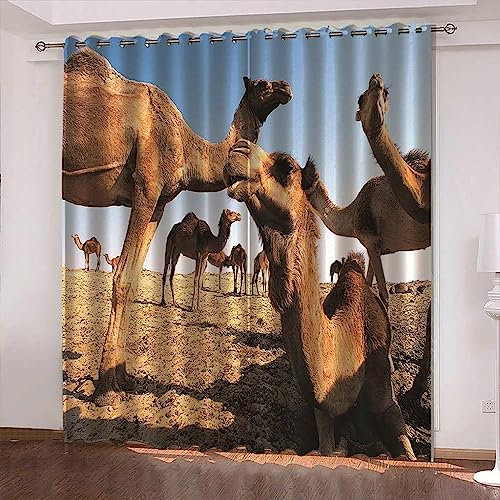 Verdunkelungsvorhänge Kräuselband Tier Kamel 2 X 70 X 160 Cm Set Kindergardinen Mädchen Verdunkelungsvorhänge Mit Ösen Blickdichter Kinderzimmer Schlafzimmer Vorhang -8R9I5N5W4L0F7O6J3Y2Y6A6I7O7P9I9Z3