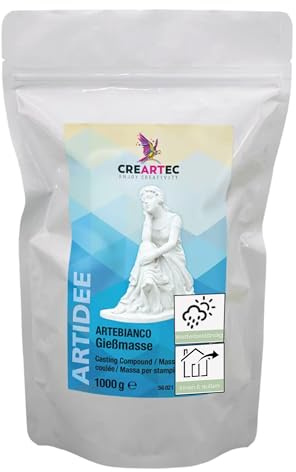 Sandras-Bastelladen Artebianco Gießmasse - 1kg - Wetter- und Frostbeständig aus feinstem Carrara Marmor