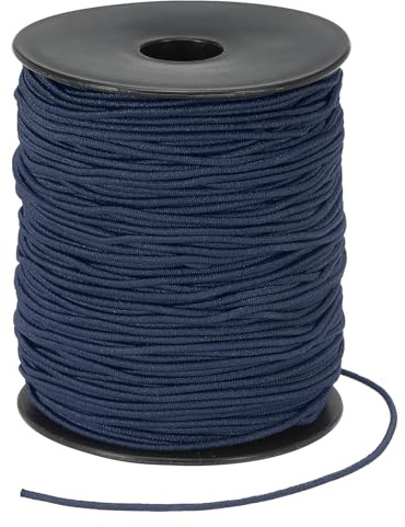 PATIKIL Filo Elastico per Braccialetti 109 Iarde/100m, 1.5mm Corda Cordini Elastici Spinati per Maschere Carnevale Creazione di Gioielli Collane Perline e Artigianato Fai da Te, Blu scuro