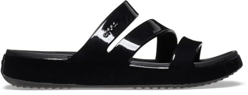 Crocs Women Slide,Getaway Patent Strappy,Black,5 UK Women