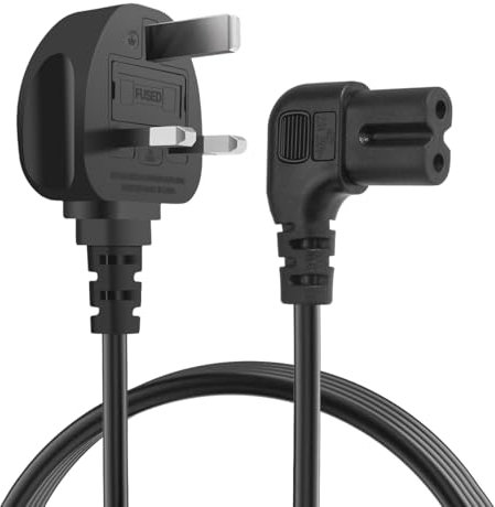 Power Cable for Samsung TV, SHUOMAO 3m Right Angle Figure 8 Power Lead Wire Electrical Cord Compatible with Samsung,Lg,Panasonic,Roku,Hisense,Sharp,Hisense TV,Black