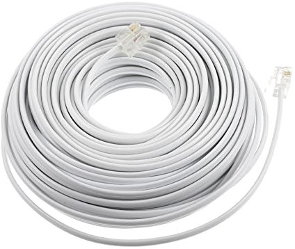 TINEASUR Cavo Telefonico Rj11 6p4c 20 Metri Connettori, Accessori Per Telefoni Fissi, Trasmissione Chiara Senza Rumori, Sottile Per Ufficio e Uso Domestico, Cavo Prolunga Telefonica Bianco