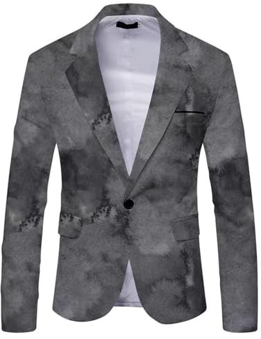 ZUOYIMEI Jacke Herren Trend Slim Fit Mode Blazer Herren Business Casual Temperament Western Jacke Herren Vintage Klassisch All-Match Longsleeve Anzug Herren X-30 L
