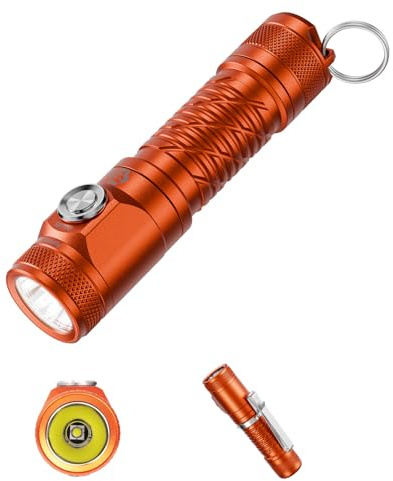 RovyVon AA145 Lot de 2 lampes de poche rechargeables USB-C – 800 lumens, base magnétique, IP68, double batterie, lampe de poche EDC pour camping, extérieur et randonnée