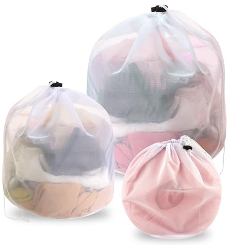 3 Stücke Wäschenetz für Waschmaschine, Wäschesäcke Feinmaschig Wäschetaschen，Wäschesack Waschmaschine Wäschebeutel ，für Wäsche Schutz Kleidung und Schuhe，mit Kordelstopper