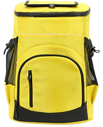 Boîte à déjeuner isotherme de 33 L avec ouverture par le haut, isolation à 3 couches, étanche, étanche, pour déjeuner, plage, boissons, voyage, camping, pique-nique (jaune)