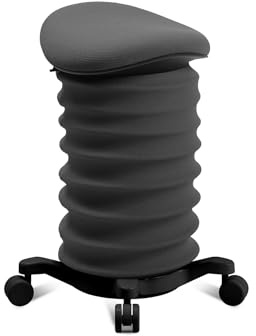 TOPSTAR Sitness 4D mit Rollen - AGR-Zertifiziert Dynamischer Sitzhocker schwarz - anthrazit, ergonomischer Bürohocker - höhenverstellbar - stärkt den Rücken - entlastet die Bandscheiben | Made in Germany | Ergonomisch | Bürohocker, Rollhocker | höhenverstellbar | Geprüfte Sicherheit nach GS-Intertek