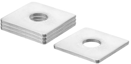 QUARKZMAN Arandela Cuadrada, M18, Placa con Orificio Redondo Acero Inoxible 304, para Reparación de Maquinaria y Construcción en Exteriores y Tornillos y Pernos, M18x60x60x4, 4Pcs