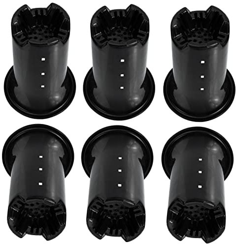 ibasenice Lot De 6 Pots De Pépinière pour Orchidées Noirs 15 Cm en Plastique Haute Épaisseur Trous Latéraux Ventilation pour Culture Maison Jardin Intérieur Extérieur