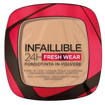 Infallible 24H Fresh Wear Foundation in a Powder – 140 Golden Beige, 9g | Waterproof, Sweatproof, Transferproof | 24H Long-Lasting Matte Finish