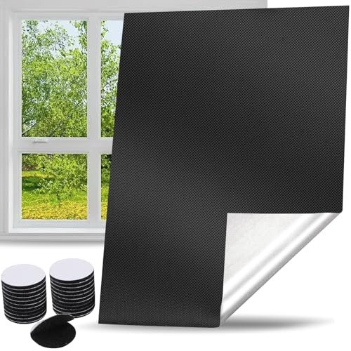 Weysoo Fenster Verdunkelung, 100% Fenster Abdunkeln, Dachfenster Verdunkelung ohne Bohren, Sonnenschutz Verdunkelungsrollo, Verdunklungsstoff mit Klettband für Familie Reisen (100 * 145CM)