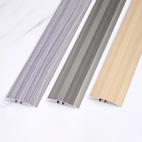 Aluminium Boden Übergangsprofil Höhenausgleich 8-18mm, Anti-Rutsch Übergangsschiene Länge 90cm Anpassungsprofil für Fliese Teppich Drinnen/draußen(Titanium Gold)