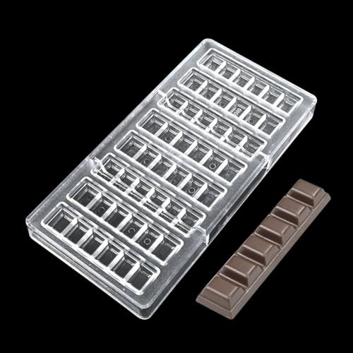 TUKE Moule à chocolat rectangulaire en polycarbonate pour la fabrication de bonbons, 8 cavités, réutilisable, de qualité alimentaire, sans BPA, idéal pour le remplissage de chocolat, bonbons, savon