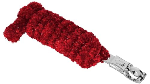 Start Führstrick für Pferde – 2m weiches Anbindestrick mit Karabinerhaken – Flauschiger Fluffy-Pferdestrick aus Nylon – ideal für Stall, Weide & Transport (Rot, Panikhaken)