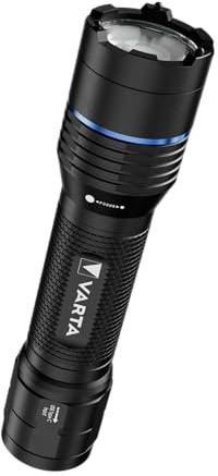 VARTA Torcia LED Tattica ricaricabile, Night Cutter Pro F20R tactical, 1000 lm, funzione rottura del vetro, impermeabile IP67, alluminio aeronautico, cordino e fondina da cintura incluso
