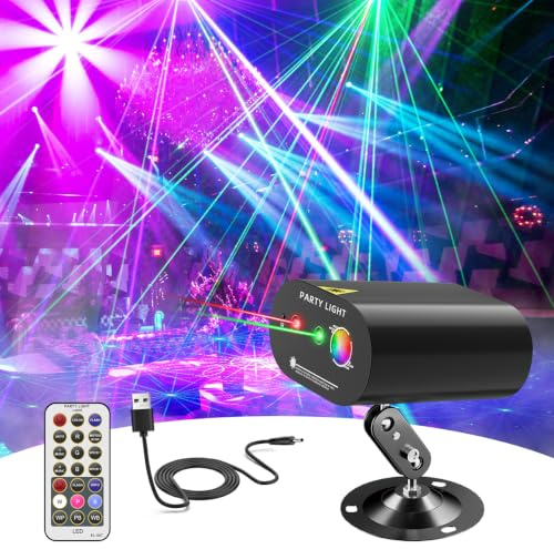 Mslitely - Lumières de fête DJ Disco Ball avec télécommande activée par son, éclairage scénique LED RVB clignotant ABS, projecteur de lumière pour la décoration de Noël/rave/club/bar/salle