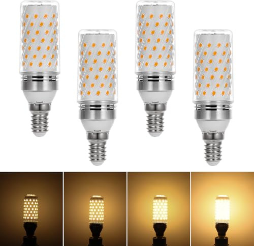 I-SHUNFA Ampoules LED E14 Maïs à Intensité Variable,Blanc Chaud 3000K 7W 1000LM E14 Ampoules,Remplace les Ampoules Halogènes 70W,Ampoules LED pour Lustres,Appliques Murales AC 220-240V (Pack de 4)